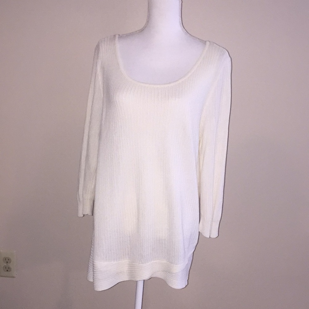 New York & Company soft ribbed cream sweater, XL